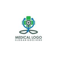 médico clínica logo modelo vector