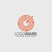 geométrico flecha objetivo empresa negocio logo minimalista idea vector
