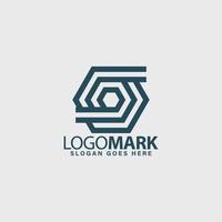 geometric hexagon company business logo minimalist idea vector