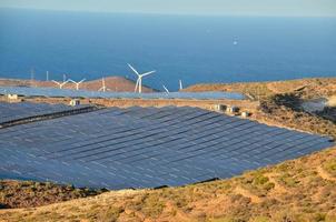 Rows of solar panels photo