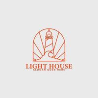 lighthouse company business logo line art style vector