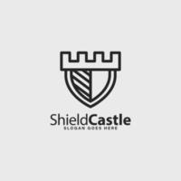 shield castle security logo simple design idea vector