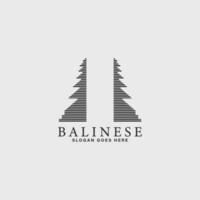 balinés portón logo sencillo diseño idea vector