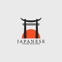 japonés torii portón logo sencillo idea vector