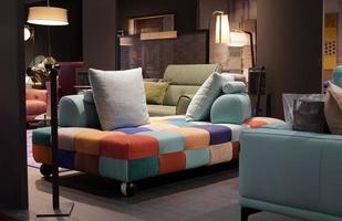 Modern multicolored sofa for living room photo