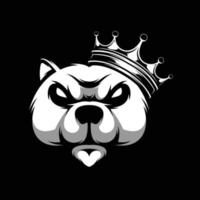 Bear Crown Black and White Mascot Design vector