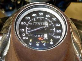 The dial of an old motorcycle. photo