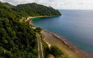 Aerial view landscape of coast in West Sumatra province, Indonesia photo