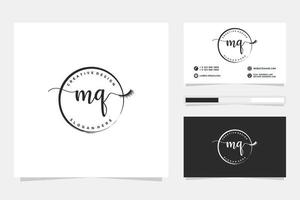 Initial MQ Feminine logo collections and business card template Premium Vector