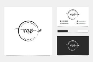 Initial MV Feminine logo collections and business card template Premium Vector