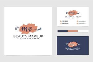 Initial MV Feminine logo collections and business card template Premium Vector