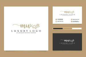 Initial MW Feminine logo collections and business card template Premium Vector