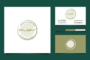 Initial MW Feminine logo collections and business card template Premium Vector