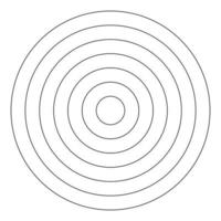 Polar grid of 6 concentric circles. Circle diagram divided on segments. Blank polar graph paper. Wheel of life or habits tracker. Coaching blank. vector