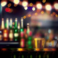 Beer restaurant bar, bar tabletop, blurred background - image photo