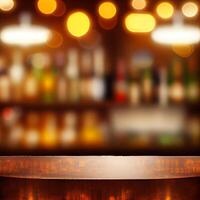 Beer restaurant bar, bar tabletop, blurred background - image photo