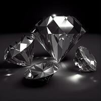 Diamond crystal gem reflect blur background - image photo