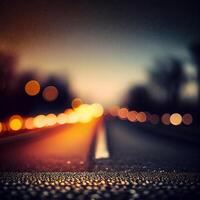 Car road with blurred bokeh background - image photo