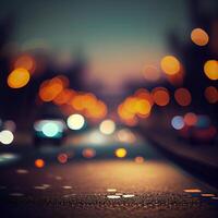 Car road with blurred bokeh background - image photo