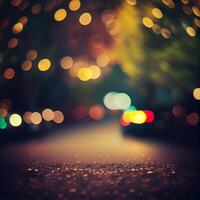 Car road with blurred bokeh background - AI generated image photo