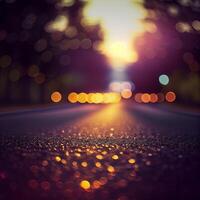 Car road with blurred bokeh background - image photo