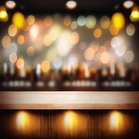 Beer restaurant bar, bar tabletop, blurred background - image photo