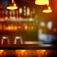 Beer restaurant bar, bar tabletop, blurred background - image photo