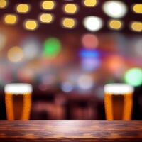 Beer restaurant bar, bar tabletop, blurred background - image photo