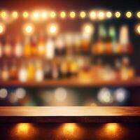 Beer restaurant bar, bar tabletop, blurred background - image photo