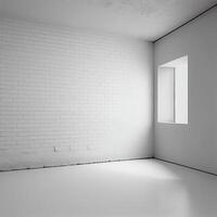 White bright spacious studio with a large window - image photo