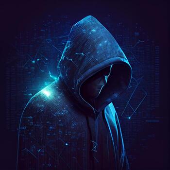 Hacker, programmer modern spy, illegal data search - Image photo