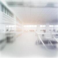 Light spacious large office, blurred stylish background - image photo