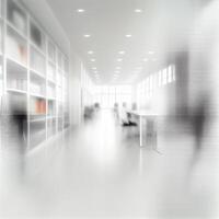 Light spacious large office, blurred stylish background - image photo