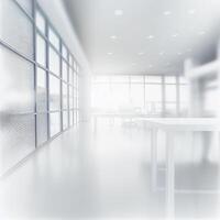 Light spacious large office, blurred stylish background - image photo