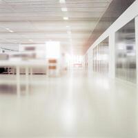 Light spacious large office, blurred stylish background - image photo