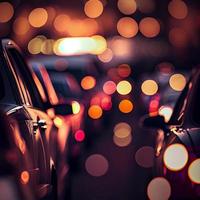 Traffic jam, blurred bokeh background - AI generated image photo