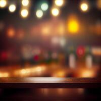 Beer restaurant bar, bar tabletop, blurred background - image photo