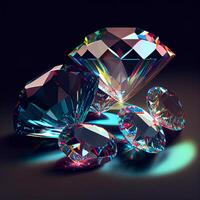 diamante cristal joya reflejar difuminar antecedentes - ai generado imagen foto