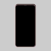 Smartphone illustration in black display copper panel, isolated on a white background photo