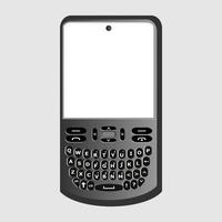 Keypad Phone Illustration having white Display with Qwerty Keyboard, isolated on white background photo
