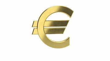 euro 3d icône animation signe symbole dans alpha canal transparent Contexte video