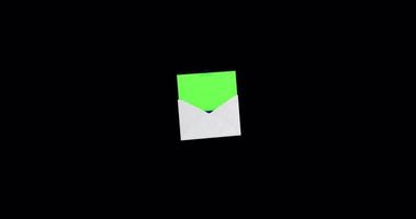 courrier avec vert écran à l'intérieur 3d icône animation signe symbole dans alpha canal transparent Contexte video