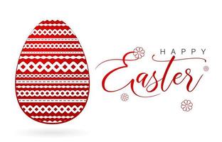 Happy Easter red Easter egg, Easter egg with paper cut. isolated white backgrounds, applicable for greeting cards, and banner social media vector