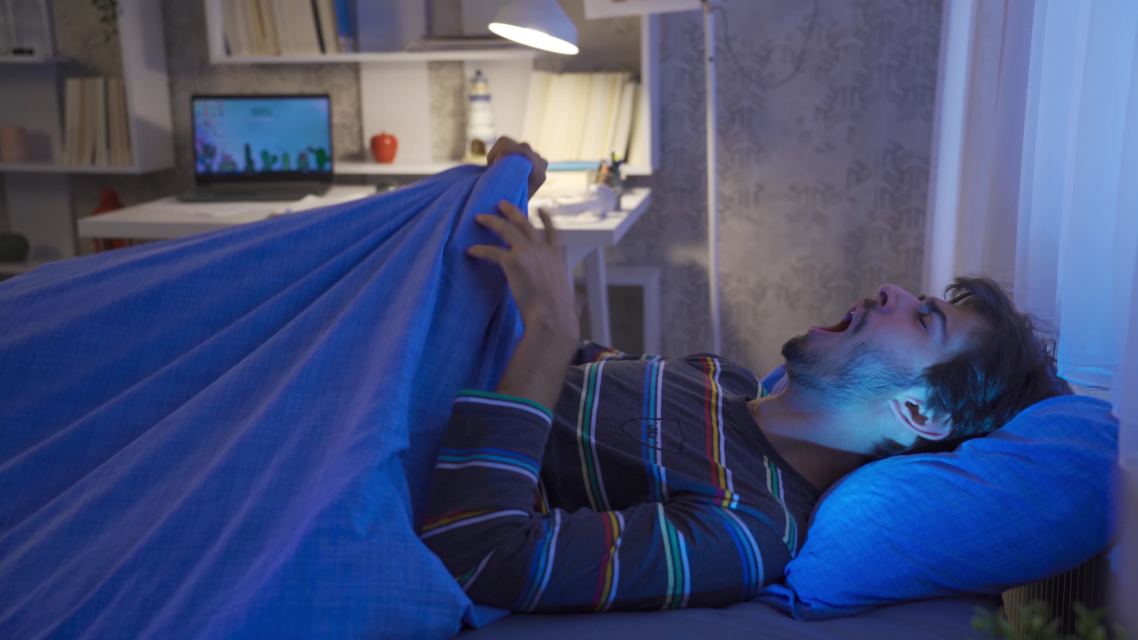 Young Room Young Man Sleeping In His Bed Comfy Bed Good Sleep Young Young Room Young Man Sleeping In His Bed Comfy Bed Good Sleep Young