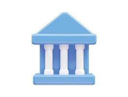 Bank icon 3d render illustration vector element