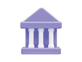 Bank icon 3d render illustration vector element