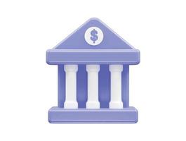 Bank icon 3d render illustration vector element