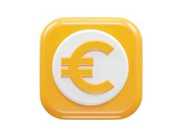 Euro icon 3d rendering vector illustration