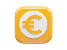 Euro icon 3d rendering vector illustration