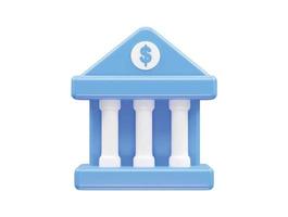 Bank icon 3d render illustration vector element